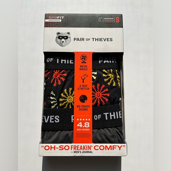 Pair of Thieves Men’s SUPERFIT Solar Rotations Boxer Briefs, 2 pack S - Picture 2 of 6